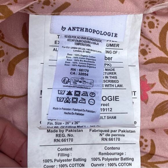 NWT New Two (2) Anthropologie Averill Organic Cotton Printed Euro Pillow Shams - Picture 8 of 10